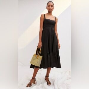 Anthropologie x mare mare nwt black corset maxi dress size xs